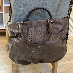EUC grey studded Nine West bag